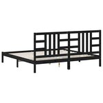 vidaXL Cadre de lit sans matelas noir 200x200 cm bois massif