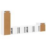 vidaXL Ensemble meuble TV Montage mural 3 Pièces Blanc Bois d'ingénierie