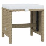 vidaXL Ensemble à manger de jardin coussins 19Pièces Beige Résine tressée