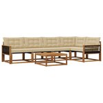 vidaXL Ensemble de canapés d'extérieur 6 Pièces Naturel et Beige