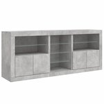 vidaXL Buffet avec lumières LED gris béton 181 5x37x67 cm