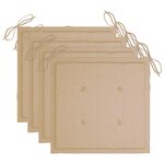 vidaXL Chaises à manger d'extérieur lot de 3 et coussins Acacia massif