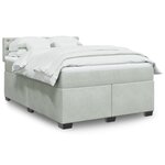 vidaXL Sommier à lattes de lit et matelas Gris clair 160x200cm Velours