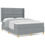 lit box spring vidaXL avec matelas gris clair 140x200 cm en tissu