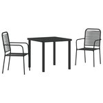 vidaXL Ensemble de jardin 3 pièces en corde de coton noir et acier
