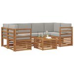 vidaXL Ensemble de canapés d'extérieur 7 Pièces Gris Naturel et Clair