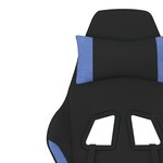 vidaXL Chaise de jeu de massage avec repose-pied Noir et bleu Tissu