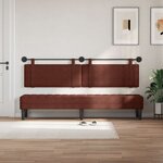 vidaXL Tête de lit suspendue Avec lumière LED Brun Brillant PU antique