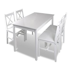 vidaXL Ensemble de salle à manger 5 Pièces Blanc