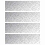 vidaXL Nez de marche Rectangulaire 4 Pièces Argenté 70 x 20 cm Aluminium