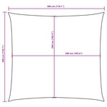vidaXL Voile de parasol tissu oxford carré 3x3 m rouge