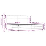 vidaXL Cadre de lit en métal sans matelas chêne fumé 183x213 cm