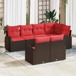 vidaXL Ensemble de canapé de jardin Marron polyrotin