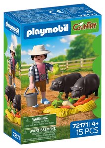 72171 Agriculteur avec cochons