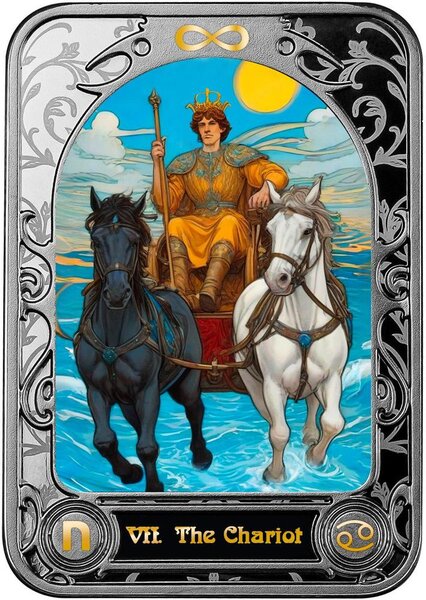 Pièce de monnaie en Argent 1000 Francs g 28.28 Millésime 2024 Tarot THE CHARIOT