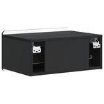vidaXL Cabinet de chevet mural 2 Pièces Noir 49 x 34 5 x 24 cm