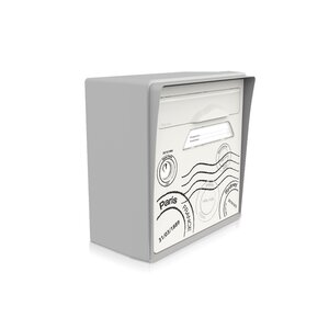 Boîte aux lettres compacte gris souris – "Globe-trotter" – fabriquée en France – en résine – ne rouille pas – porte interchangeable