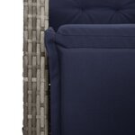 vidaXL Chaise inclinable de jardin et repose-pied gris résine tressée