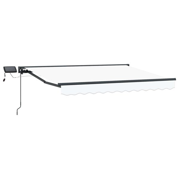 vidaXL Cadre de store manuel avec LEDs Blanc et anthracite 3 5 x 2 5 m