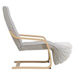 Fauteuil relax avec repose-pieds velours côtelé gris
