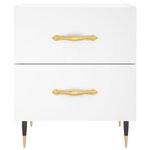 vidaXL Tables de chevet 2 Pièces blanc 40x35x47 5 cm bois d’ingénierie