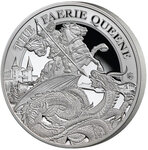 Pièce de monnaie en Argent 1 Pound g 31.1 (1 oz) Millésime 2024 Faerie Queene REDCROSSE AND DRAGON