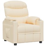 vidaXL Fauteuil inclinable Crème Tissu