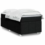 vidaXL Sommier à lattes de lit avec matelas Noir 100x200 cm Tissu