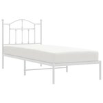 vidaXL Cadre de lit métal sans matelas avec tête de lit blanc 90x190cm