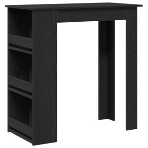 vidaXL Table de bar avec étagère de rangement chêne noir
