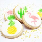 Set de 4 mini pochoirs à gâteaux summer ø 6 cm