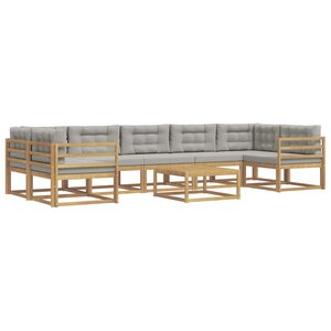 vidaXL Ensemble de canapés d'extérieur 6 pc Blanc et gris clair