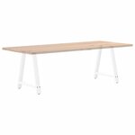 vidaXL Pieds de table à manger en forme de A 2 pièces Blanc 70 x (72-73) cm Acier