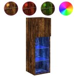 vidaXL Meubles TV avec lumières LED 2 Pièces chêne fumé 30 5x30x90 cm