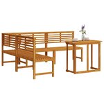 vidaXL Ensemble de banc de jardin 4 Pièces Marron Bois d'acacia massif