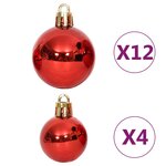 vidaXL Ensemble de boules de Noël 108 Pièces Rouge et blanc