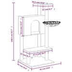 vidaXL Arbre à chat avec griffoirs en sisal Crème 108 5 cm