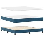 vidaXL Lit à ressorts avec matelas Bleu foncé 200 x 180 cm Polyester