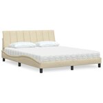 vidaXL Lit avec matelas crème 160x200 cm tissu