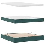 vidaXL Lit avec rangement et LED Vert foncé 160 x 200 cm Velours