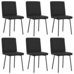 vidaXL Chaises à manger lot de 6 noir similicuir