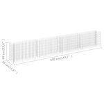 vidaXL Lit surélevé à gabion Acier galvanisé 360x30x60 cm