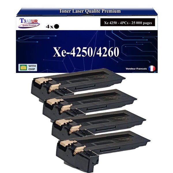 T3AZUR -4x Toners compatibles avec Xerox WorkCentre 4250 4260 (106R01409) - Noir
