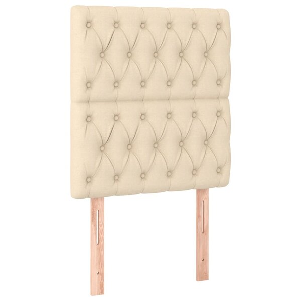 vidaXL Tête de lit Crème 80x7x118/128 cm Tissu