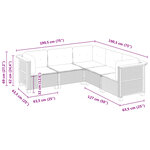 vidaXL Salon de jardin avec coussins 5 Pièces beige résine tressée