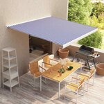 vidaXL Toile d'auvent Bleu et blanc 350x250 cm