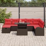 vidaXL Ensemble de canapé de jardin 9 Pièces Marron Poly rotin