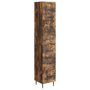 vidaXL Ensemble de Meubles 2 Pièces Chêne fumé 33 x 34 5 x 90 cm