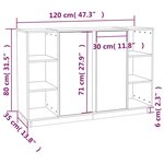 vidaXL Buffet 120x35x80 cm Bois massif de pin