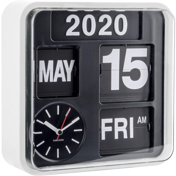 Horloge en plastique mini flip 24.5 cm blanc